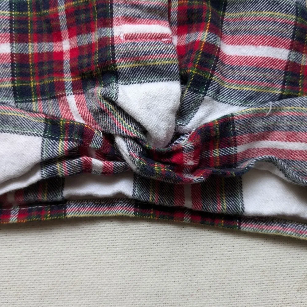 Dip Kids Flannel Cropped Plaid Top Long Sleeve Sz Med Button Front N-2